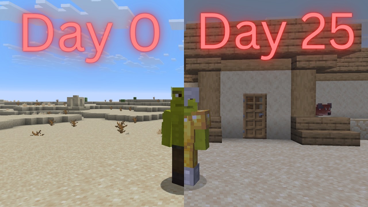 100 days in a dessert biome part 1 0-25 days