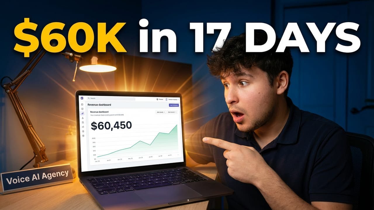 Voice AI agency $60K MRR in 17 days case study thumbnail