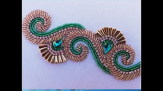 Hand embroidery design/border line embroidery/beautifull design with beads
