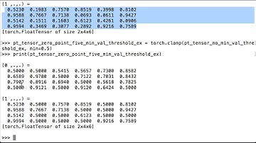 Specify PyTorch Tensor Minimum Value Threshold - PyTorch Tutorial