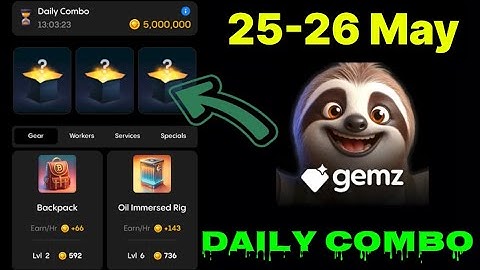 Gemz daily combo today 25 & 26 May | Gemz daily combo card | today Combo gemz | #gemz  #combo |