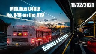 MTA Bus「Q19 Ride on New Flyer C40LF CNG 648」"Highway & Astoria Runs"  [11/22/2021]