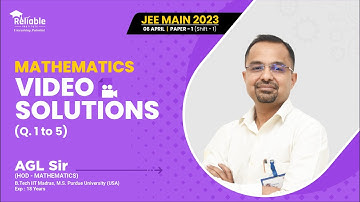 JEE-Main 2023 Video Solutions | 6th April | Paper-1, Shift-1 (Memory Based) | Mathematics | Q1 TO Q5