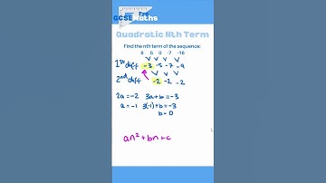 Nth Term of a Quadratic Sequence #gcsemaths #gcse #maths #nthterm #quadraticsequence #quadratic