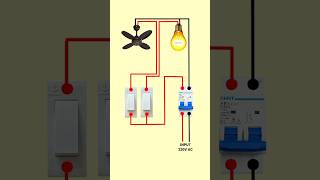 1 Bulb 1 Fan & Switch with MCB Connection | Complete House Wiring Diagram #shorts #electrical