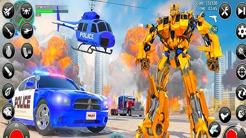 Car & Jet Transformation Robot Fight Game 2025 | Flying Police Mecha Battle | Android Gameplay