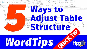Adding and Deleting Table Rows and Columns
