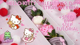 Easy Hello Kitty Valentines Day Chocolate Covered Strawberries | Step By Step Tutorial 2024