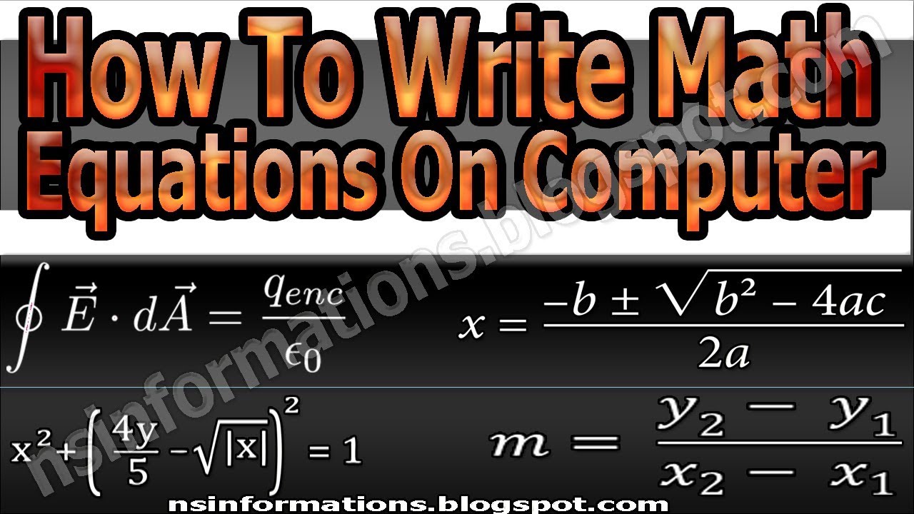 how to write math equations on computer - YouTube