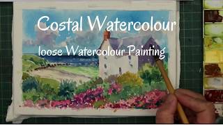 Simple Cornish Costal Watercolour - Loose Watercolour Painting