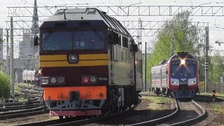 ТЭП70-0230 на по перегоне Вагону паркс-Рига