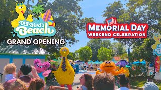 Big Birds Beach Grand Opening Ceremony Wsesame St Friends In Summer Fits Sesame Place Philadelphia