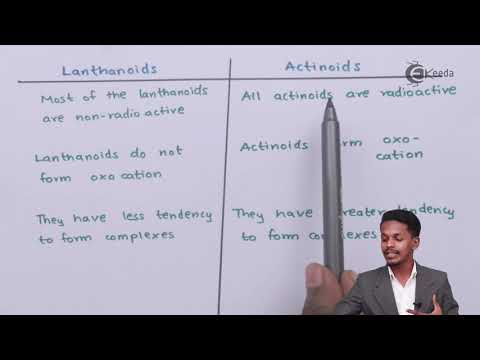 Difference Between Lanthanoids and Actinoids - D and F Block Elements - Chemistry Class 12