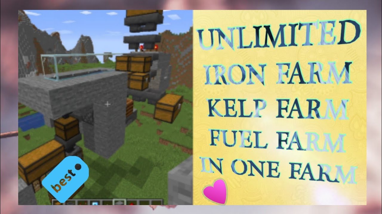 Minecraft All In One Farm | Unlimited Iron, Kelp, Fuel And XP Farm ...
