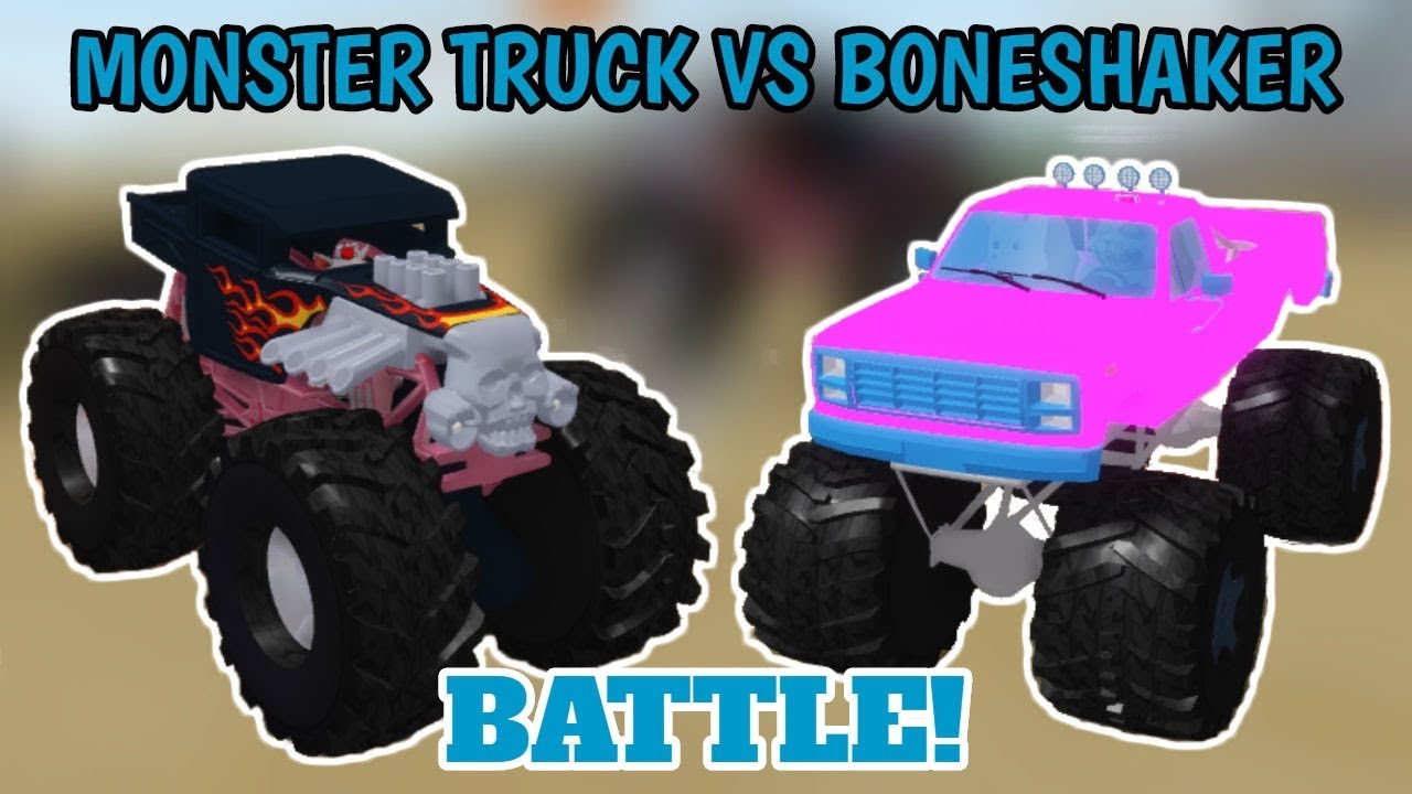 Boneshaker Vs Monster Truck Battle Vehicle Simulator Roblox Youtube - testing the new boneshaker monster truck roblox