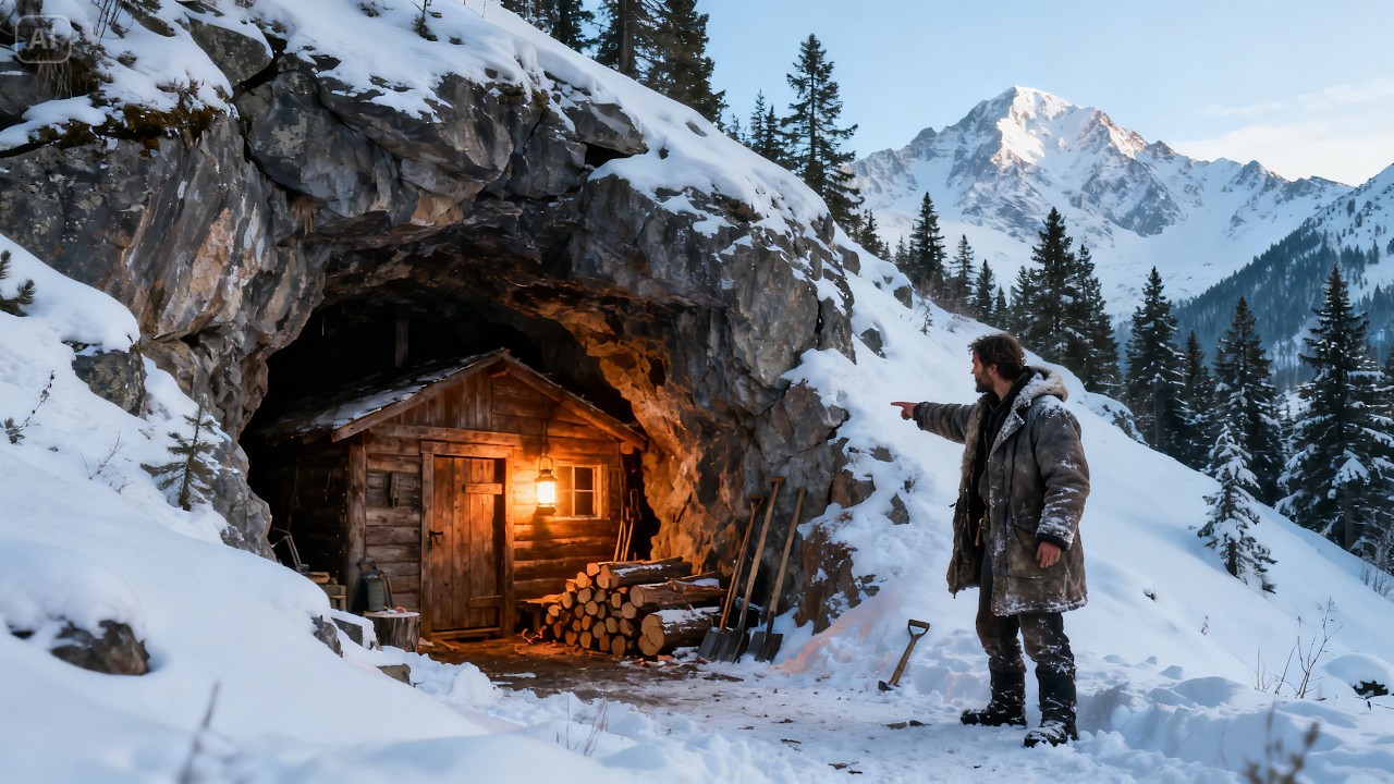 🔥 Выброшенный перед зимой, он построил хижину в старой шахте, где температура достигала 73°