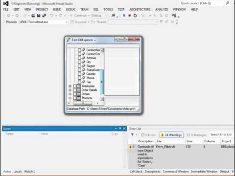 DBExplorer in VB net