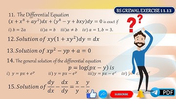 Differential Equation of 1st order | 💣Concept | Exercise 11.13 | Bs grewal | Question 11,12,13,14,15