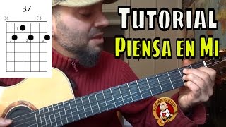 Como tocar PIENSA EN MI en GUITARRA | Tutorial RITMO de BOLERO chords