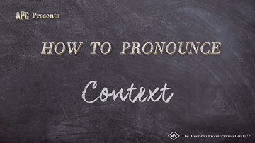 How to Pronounce Context (Real Life Examples!)