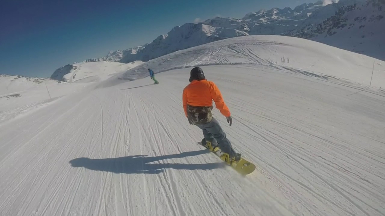 Snowboarding and skiing in La Rosiere 2017 Go Pro Hero YouTube
