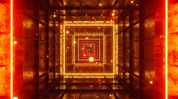 Seamless Loop Motion Graphics Of Flying Into Square Red Tunnel Abstract  Looped Video | Ultra HD 4K