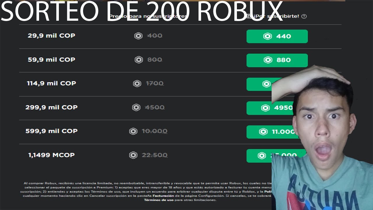 Sorteo de 200 robux - YouTube