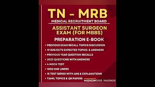 TN MRB ASSISTANT SURGEON EXAM for MBBS Preparation ebook Link in description #tnmrb by Medicinosis Magnus 155 views 1 month ago 1 minute, 5 seconds