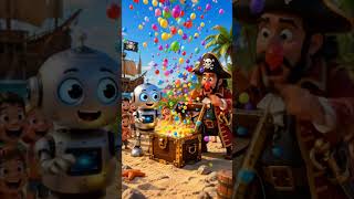 🤖 Robot ने खोला Treasure Box! 💰 लेकिन अंदर से निकले 1000+ Balloons! 🎈😂 #Shorts