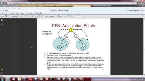 DFS Algorithm and Finding Articulation Points