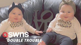 Meet the 21lb baby twins who are only SIX MONTHS OLD | SWNS