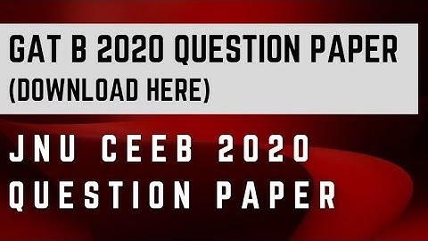GAT B 2020 Question Paper