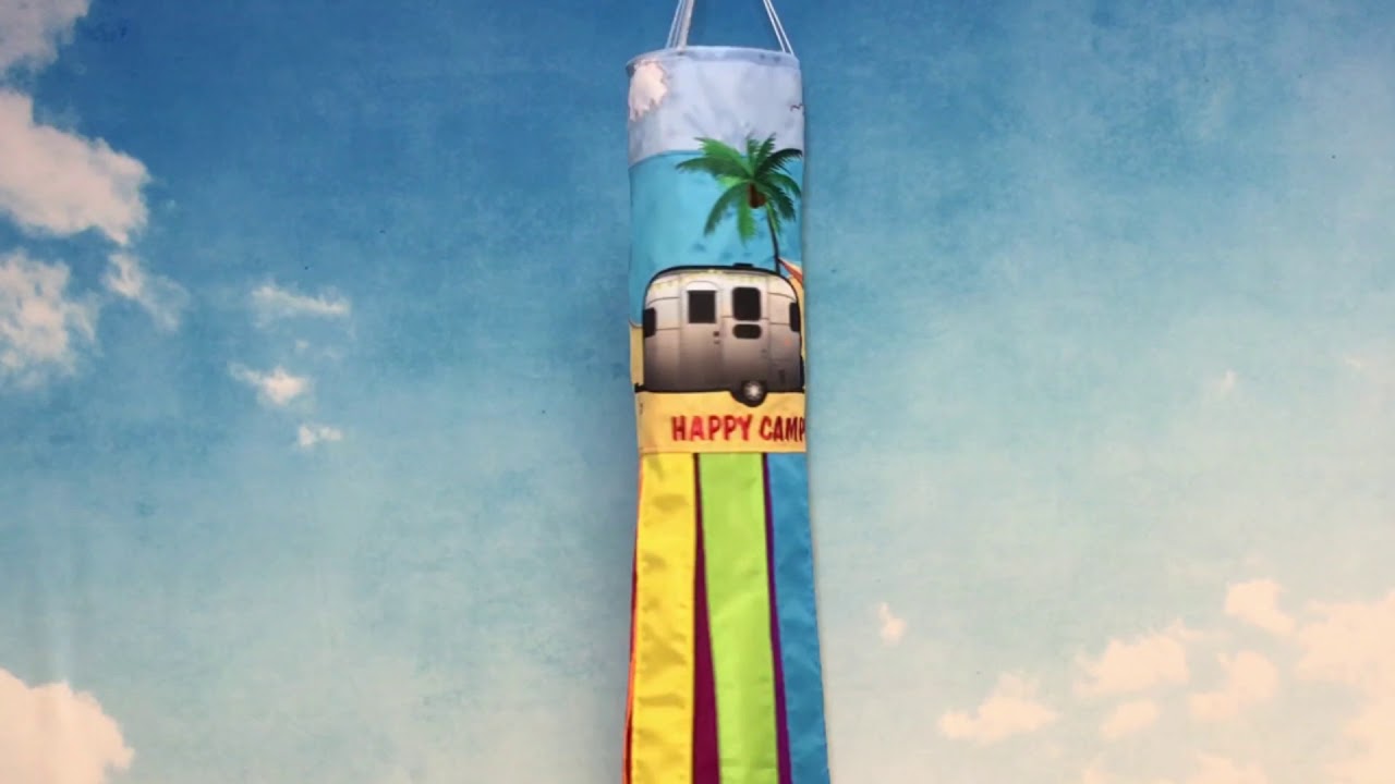 40" Beach Camping Windsock: 360° View - In the Breeze