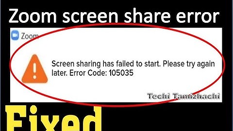 zoom error code 105035 solved in Tamil | zoom screen sharing has failed to start issue solved!!