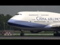 China Airlines Boeing 747-400 Landing at NRT 34R