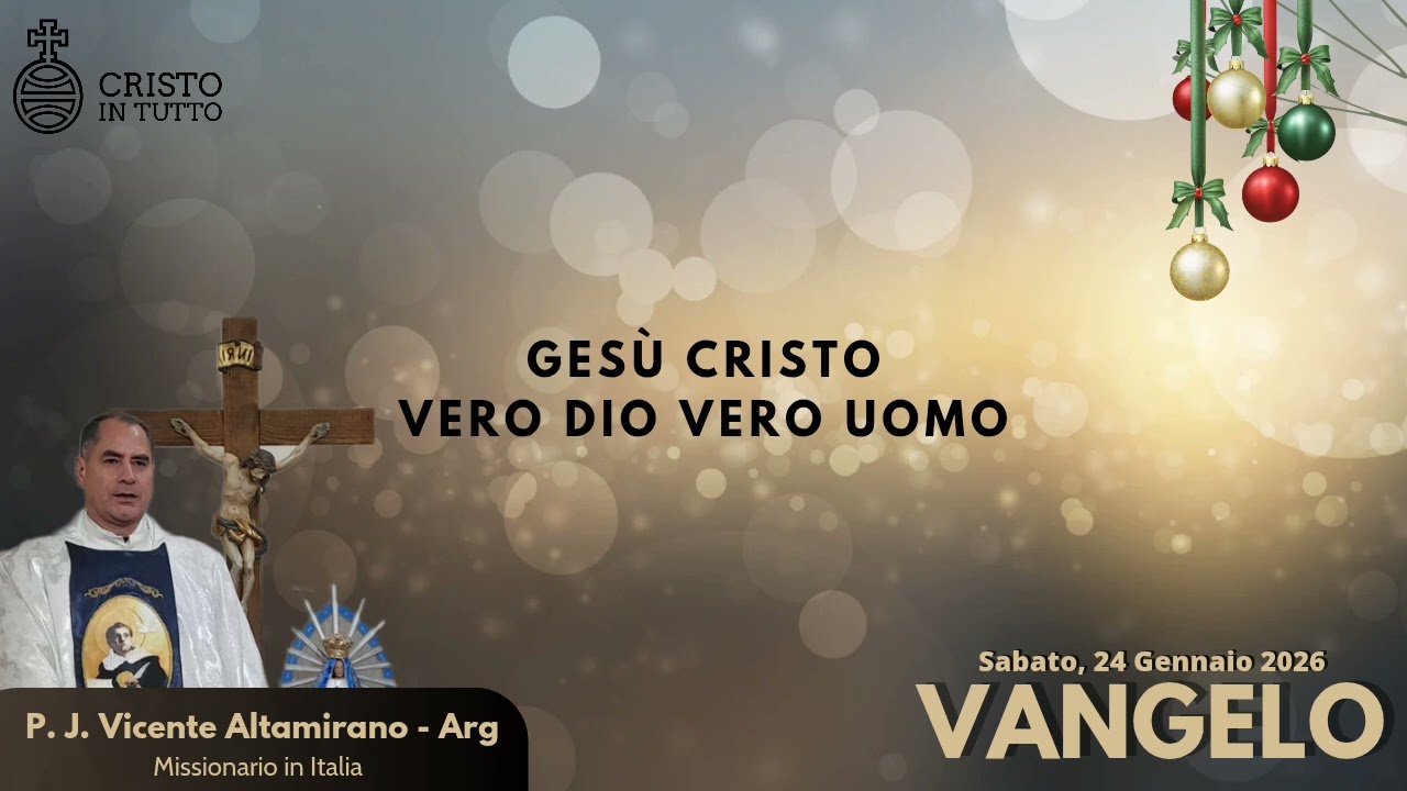 Vangelo, Sabato 24 Gennaio 2026  Secondo Marco Mc3,20-21 I suoi dicevano: «È fuori di sé».