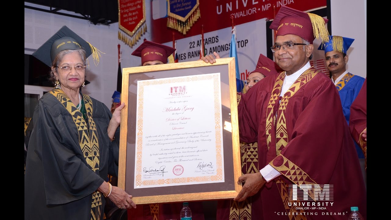 Mrs Mridula Garg Address Students At Convocation 2016 In ITM mrs-mridula-garg-address-students-at-convocation-2016-in-itm