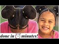 easy and quick kids natural hairstyle + donut bun tutorial!