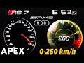 2018 Mercedes E63 S AMG vs. Audi RS7 - Acceleration 0-100, 0-250 km/h | APEX