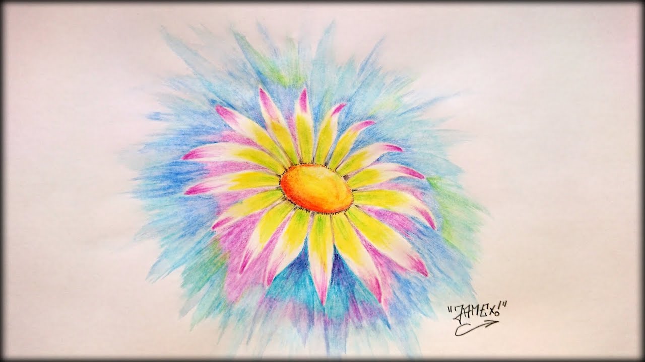 Blume zeichnen / Flower draw (einfach)(4K)(Zeitraffer) - YouTube