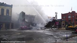 Five Alarm Fire Destroys Historic Press Bar In Downtown St Cloud, MN.