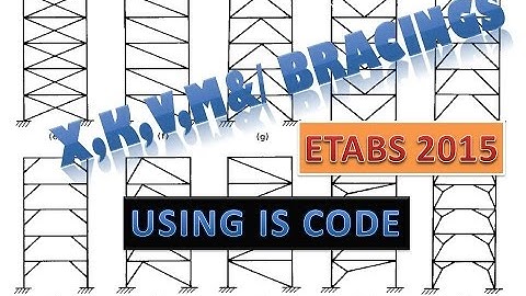 Etabs 2015 tutorial 9 | How to Place X Bracing, Off-Diagonal bracing, V Bracing | Using IS Codes