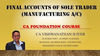 CA Foundation - Accounts - Manufacturing Account Theory by CA Vishwanathan H Iyer