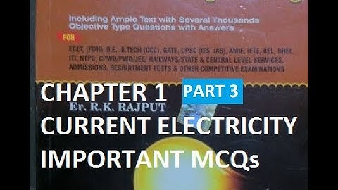 CURRENT ELECTRICITY !! RK RAJPUT MCQs !! PART 3