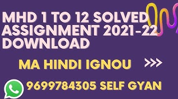 mhd 1to 12 solved assignment 2021-22  download ma hindi ignou.