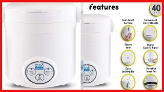 Aroma Mini 3-Cup Digital Cool Touch Rice Cooker - White