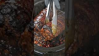 🥩🔥 Slow Cooker Sticky BBQ Beef Ribs