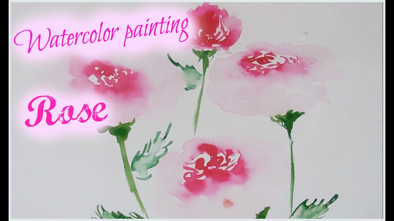 Easy Watercolor Painting for kids - Rose watercolor ...