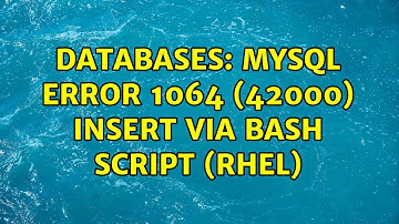 Databases: MySQL ERROR 1064 (42000) insert via bash script (RHEL)