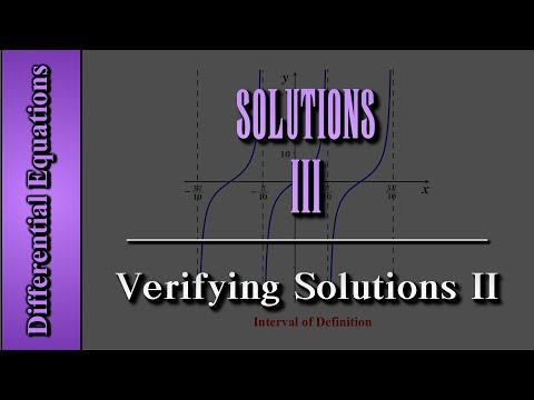 Differential Equations: Solutions (Level 3 of 4) | Verifying Solutions II
